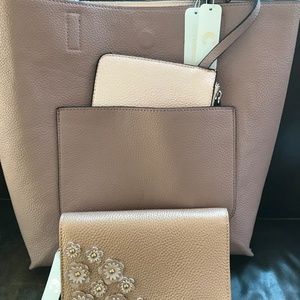 3 piece handbag tote purse wallet set GORGEOUS new